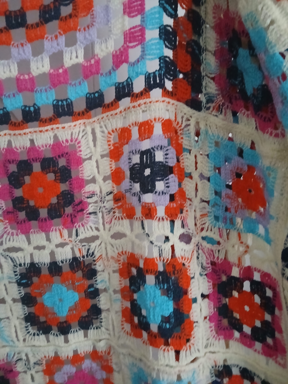 POL Multicolor Crochet Top with Cream Trim - Picture 2 of 4